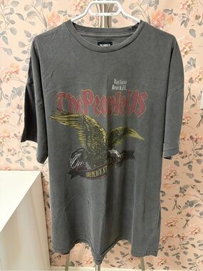 The People Vs. Vintage-Style Charcoal Tee with Red and Gold Graphic